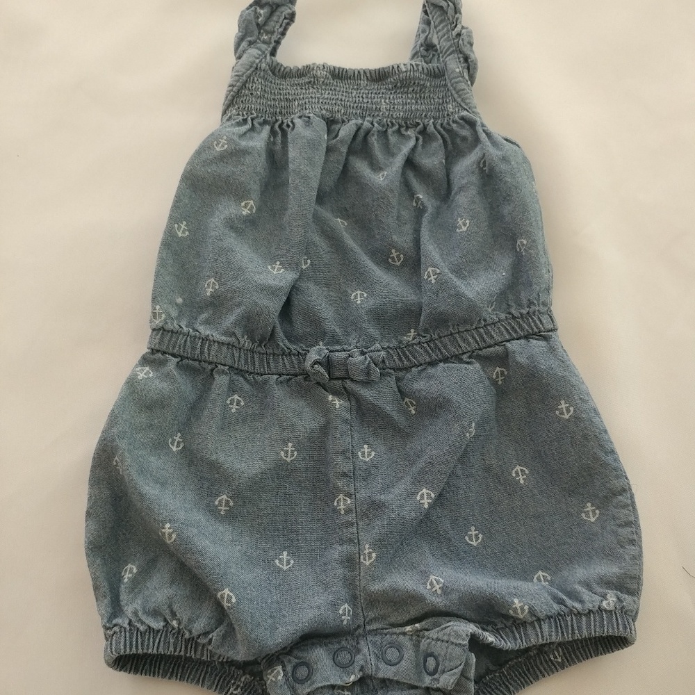 Baby jean romper